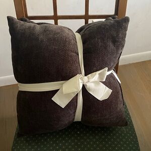 Plush Dark Charcoal Gray Decorative Pillow Set